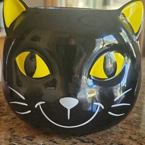 Yankee Candle Black Cat Holder with Yellow Accents